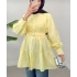 Kemerli Beli Lastikli Tunik - Sarı