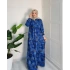 Rana Çiçekli Elbise - Mavi