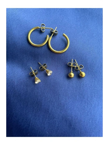 3LÜ KÜPE SETİ KÜÇÜK BOY GOLD RENK