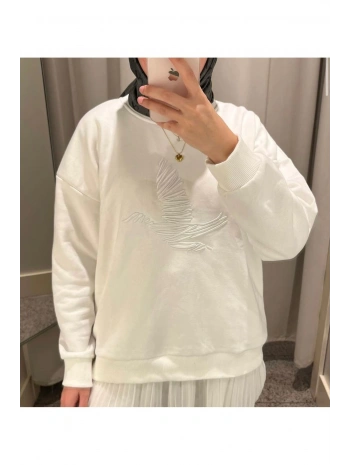 KUŞ NAKIŞLI MUADİL SWEATSHİRT