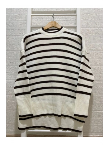 ÇİZGİLİ TRİKO KAZAK KADIN