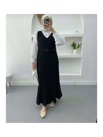 Kadın Kemerli Jile Elbise