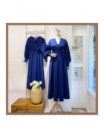 GÜL KEMERLİ SCUBA ELBİSE