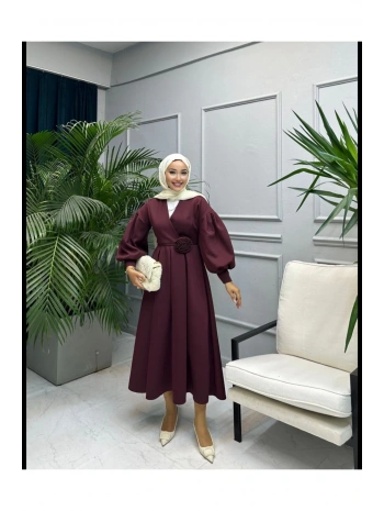 GÜL KEMERLİ SCUBA ELBİSE