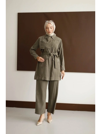 Meyra Kuşaklı Şık Takım - Yeşil