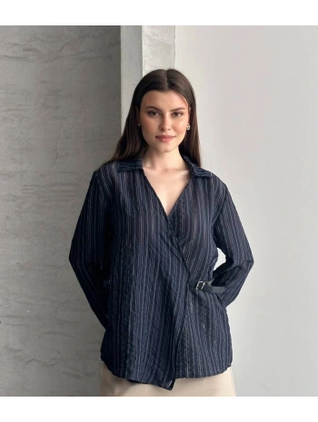 Kemer Detaylı Gömlek - Lacivert