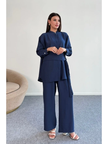 Bağlama Detaylı Gömlekli Takım