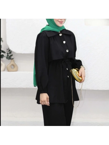 Belden Bağlamalı İkili Takım - Siyah