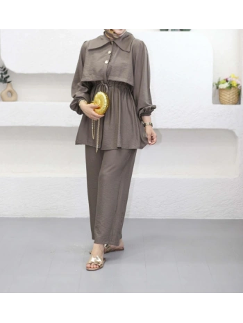 Belden Bağlamalı İkili Takım - Vizon