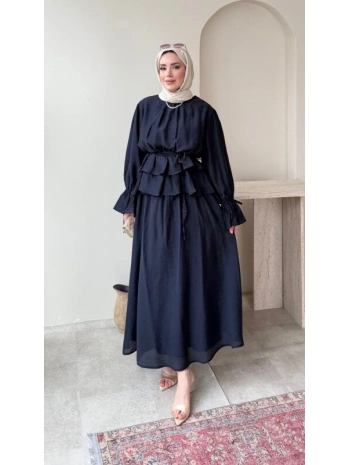 Beli Lastikli Etekli Takım - Lacivert