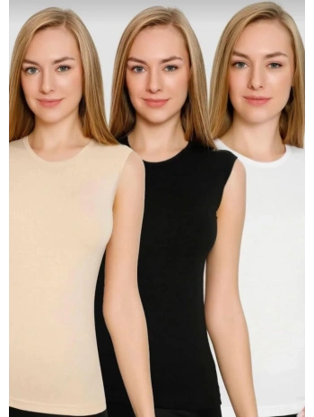 Bisiklet Yaka Kolsuz Badi - 3lü Set