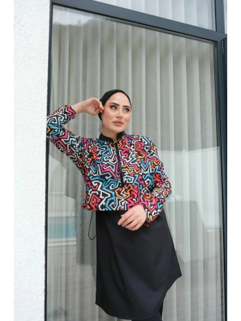 Dijital Baskılı Tesettür Mayo - Renkli