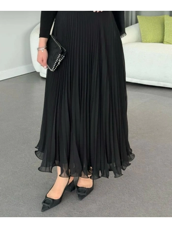 Etek Ucu Misinalı Piliseli Şifon Etek