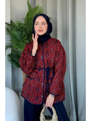 ETNİK DESEN KAPİTONE CEKET