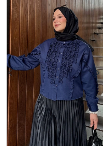 Fırfır Detaylı Kısa Gömlek