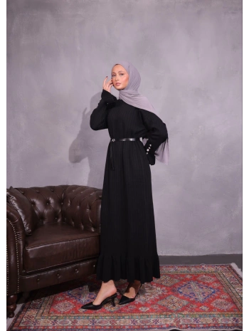 Fırfırlı Triko Elbise