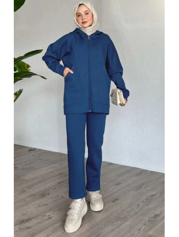 Kadın 3iplik Şardonlu Kapüşonlu Eşofman Takımı