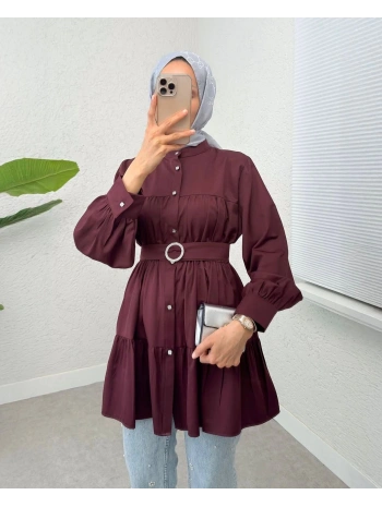 Kemerli Beli Lastikli Tunik