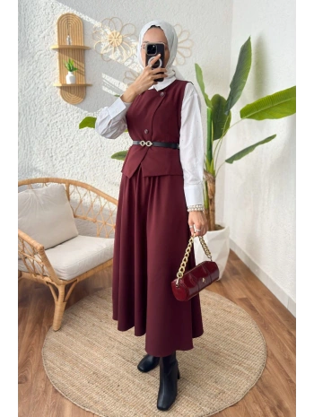 KEMERLİ YELEK ETEK TAKIM