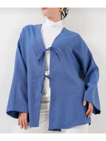 Keten Kimono - Mavi