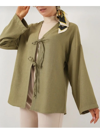 Keten Kimono - Yeşil