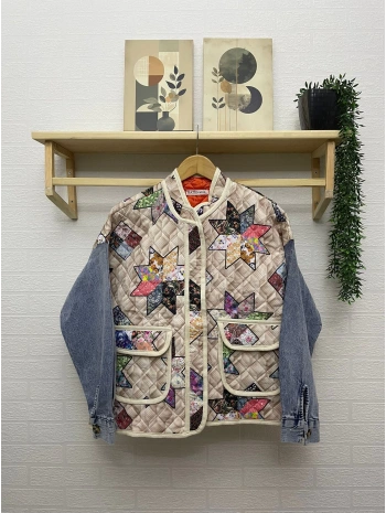 KOLLARI KOT ETNİK DESEN KAPİTONE CEKET