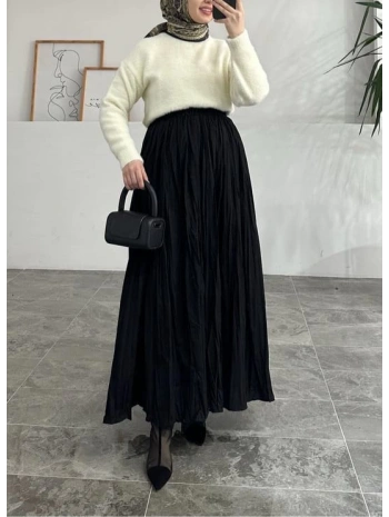 Kraş Yazlık Etek - Siyah