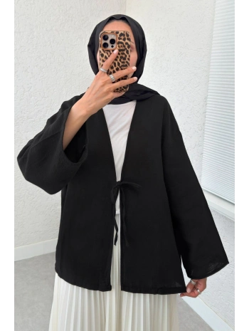 Müslin Kumaş Kimono - Siyah