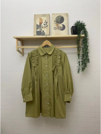 Omuzdan Pile Detaylı Tunik