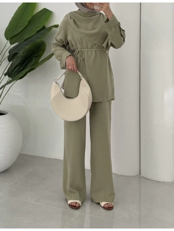 Şal Yaka İkili Takım - Yeşil