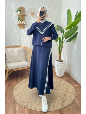 ŞERİTLİ SPOR ETEKLİ TAKIM