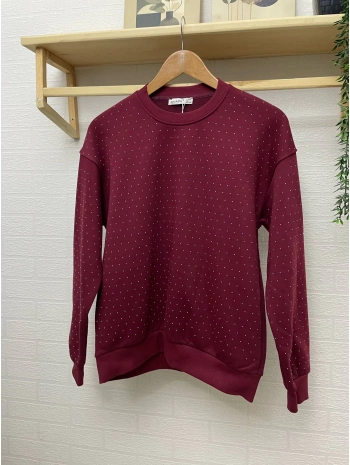 TAŞLI SWEAT - ŞARDONLU İKİ İPLİK