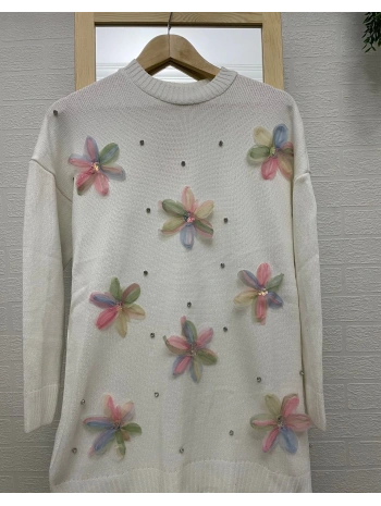 TÜL ÇİÇEKLİ TRİKO TUNİK