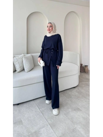 Yandan Düğmeli Takım - Lacivert