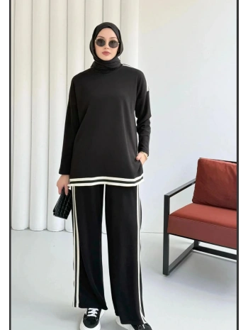 Yandan Şeritli Takım - Siyah