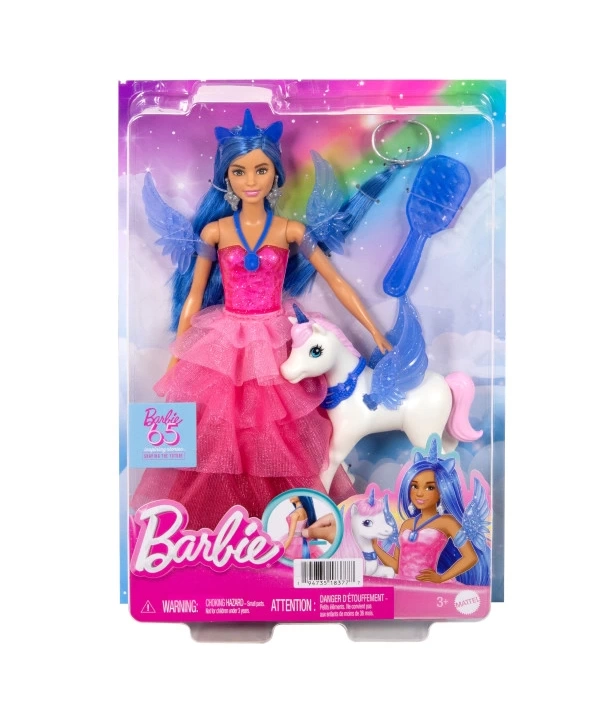 Barbie Mavi Saçlı Prenses Bebek Hrr16