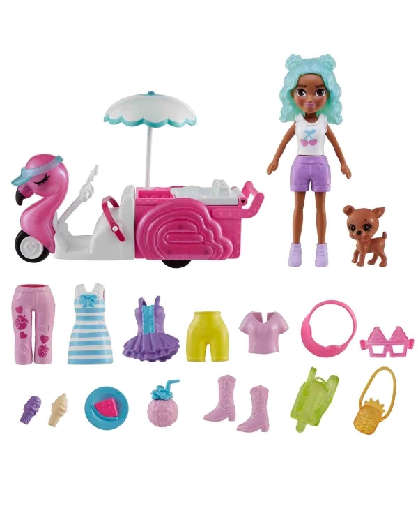 Polly Pocket Filamingo Motosiklet ve Tropik Aksesuarlar HWP24