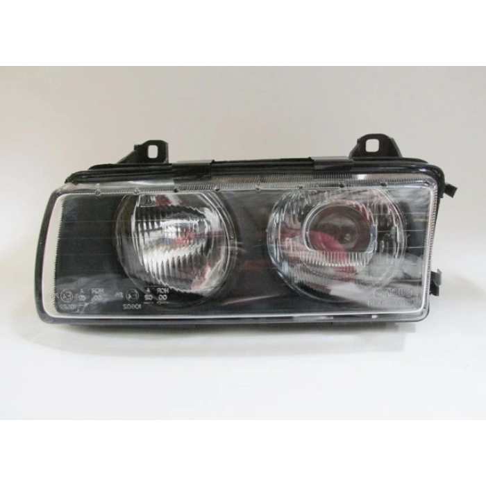 BMW 3 SERI- E36- SD/COUPE- 91/98; FAR LAMBASI SOL MAN/ELK (ÇİZGİLİ CAM) MERCEKLİ SİYAH 4FİŞLİ(DJ