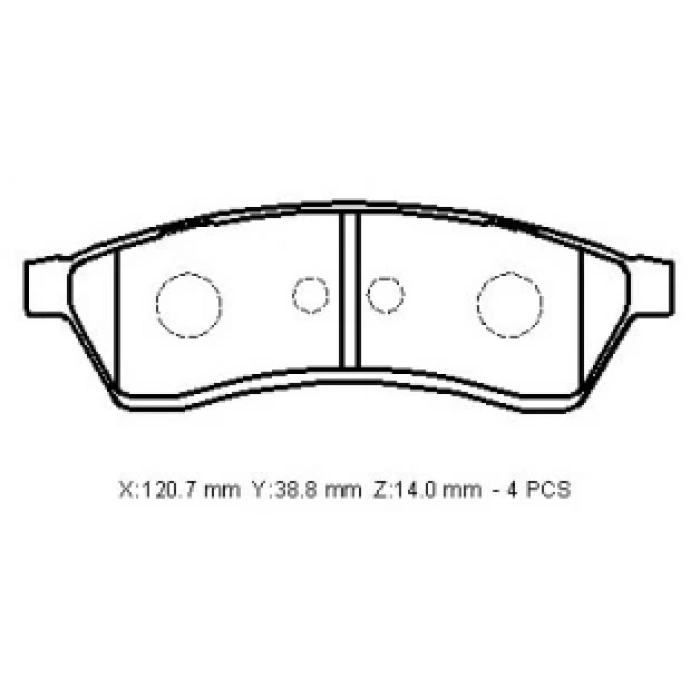 CHEVROLET EPICA- 07/12; ARKA FREN BALATASI (DİSK)(120,7x38,8x14) (BRAMAX)