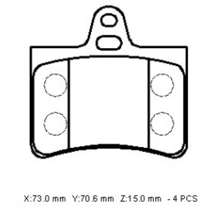 CITROEN C5- 01/05; ARKA FREN BALATASI 1,6HDI/2,0/2,0HDI(KABLOSUZ)(DİSK) (73,50X71,01X14,83)(BRAMAX)