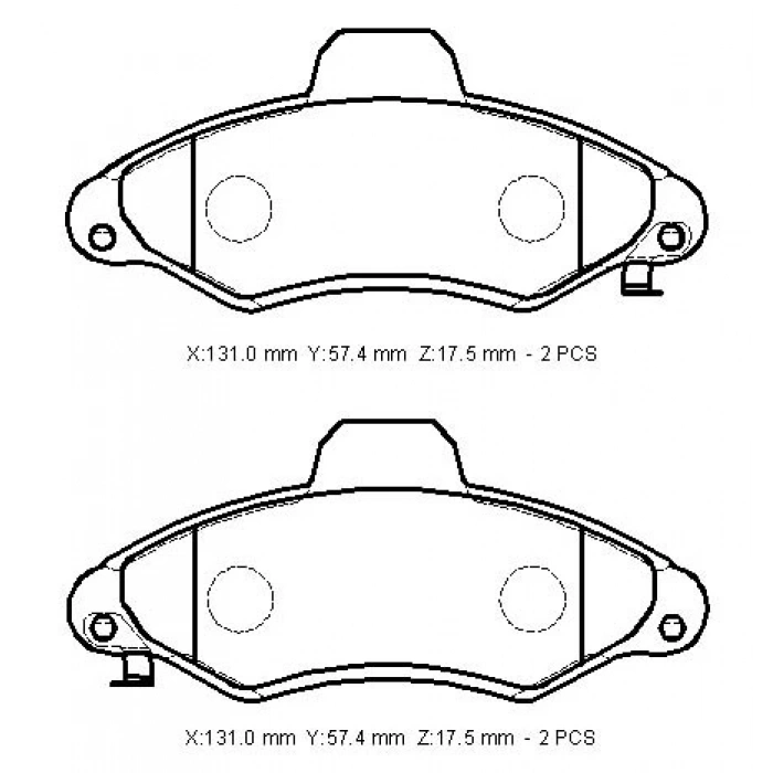 FORD ESCORT- 90/94; ÖN FREN BALATASI (DISK) (131X57,4X17,5) (BRAMAX)