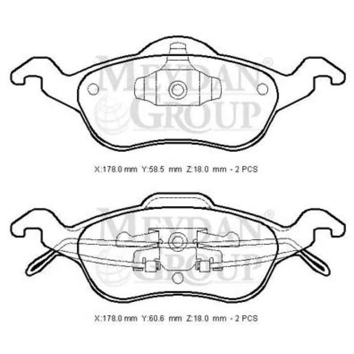 FORD FOCUS- SD/HB- 05/07; ÖN FREN BALATASI 1,4/1,6/1,8/2,0 (DİSK) (178X58,5X18/178X60,6X18) (BRAMAX)