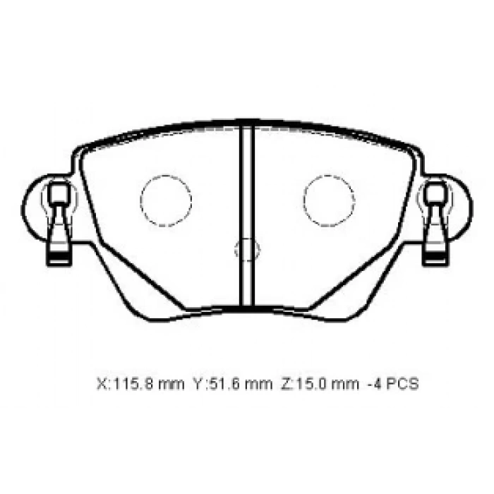 FORD MONDEO- 01/04; ARKA FREN BALATASI 1,8/2,0/2,5 (DİSK) (115,8X51,6X15) (BRAMAX)