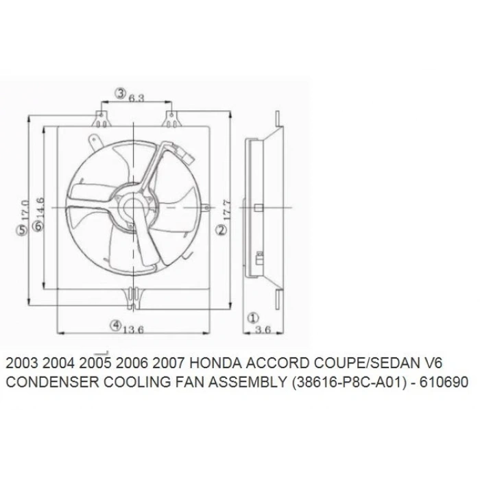 HONDA ACCORD- 03/08; KLİMA FAN DAVLUMBAZI KOMPLE SAC (2.4CC) V6 (4KANAT)