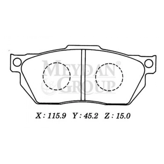 HONDA CIVIC- SD/HB- 92/95; ÖN FREN BALATASI DÜZ TİP (DİSK) (115,9X45,2X15)(DAIWA)