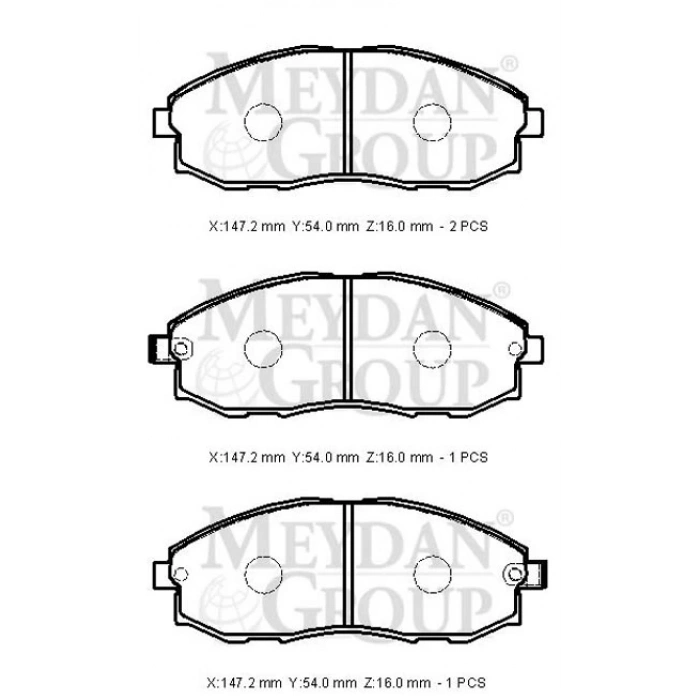 HYUNDAI STAREX- MİNİBÜS- 98/04; ÖN FREN BALATASI (DİSK) (147,2X54X16) (DAIWA)