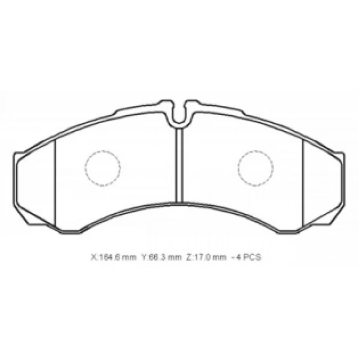 IVECO DAILY- 99/07; ÖN FREN BALATASI (KABLOSUZ)(DİSK) (164.6X66.3X17)(BRAMAX)