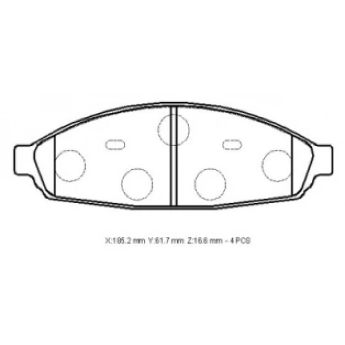 LINCOLN TOWN CAR- 03/07; ÖN FREN BALATASI (DİSK)(185.2X61.7X16.6)(BRAMAX)