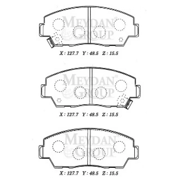MAZDA B2200- PICK UP- 90/97; ÖN FREN BALATASI (DİSK) (127,7X48,5X15,5) (DAIWA)