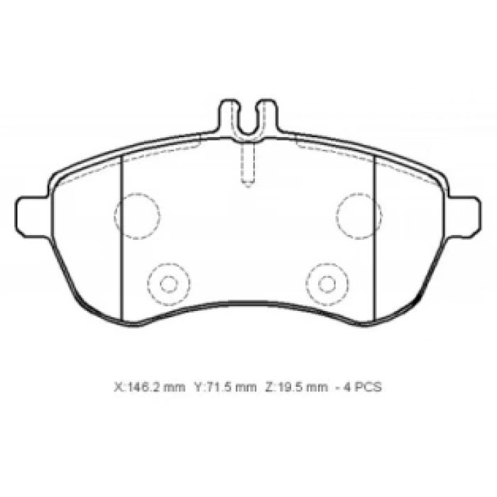 MERCEDES E CLASS- W212- 10/12; ÖN FREN BALATASI (KABLOSUZ)(DİSK) (146.2X71.5X19.5)(BRAMAX)
